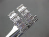 ESTATE WIDE 1.92CT ROUND & BAGUETTE DIAMOND 18KT WHITE GOLD 3D HANGING EARRINGS