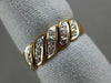 ESTATE .22CT DIAMOND 14KT 2 TONE GOLD MULTI WAVE WEDDING ANNIVERSARY RING #1600