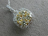ESTATE .66CT WHITE & FANCY YELLOW DIAMOND 14K TWO TONE GOLD 3D CLUSTER PENDANT
