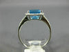 ESTATE 2.90CT DIAMOND & AAA BLUE TOPAZ 14KT WHITE GOLD CUSHION SQUARE HALO RING