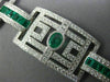 ESTATE WIDE 15.75CT DIAMOND & AAA EMERALD 18KT WHITE GOLD SQUARE TENNIS BRACELET
