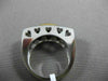 ESTATE .60CT WHITE & FANCY PINK DIAMOND 14KT TRI GOLD 3 ROW OPEN HEART LOVE RING