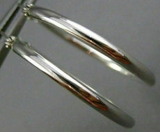 ESTATE 14KT WHITE GOLD CIRCULAR CLASSIC HOOP EARRINGS 25mm X 2mm WIDE #25138