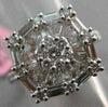 ESTATE 1.36CT ROUND & BAGUETTE DIAMOND 18KT WHITE GOLD FRIENDSHIP PROMISE RING