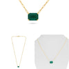 3.86CT AAA EMERALD 18KT YELLOW GOLD CLASSIC EMERALD CUT SOLITAIRE LOVE NECKLACE