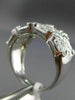 ESTATE WIDE .33CT DIAMOND 14KT WHITE GOLD 3D FILIGREE MILGRAIN ANNIVERSARY RING