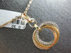 ESTATE .30CT DIAMOND 14KT TRI COLOR GOLD TRINITY CIRCLE OF LIFE FLOATING PENDANT