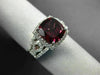 ESTATE WIDE 3.0CT DIAMOND & AAA RHODOLITE 14K ROSE GOLD INFINITY ENGAGEMENT RING