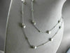 ESTATE LONG 1.20CT DIAMOND 14K WHITE GOLD 3D OVAL BY THE YARD MATTE FUN NECKLACE