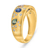 1.91CT DIAMOND & AAA MULTI COLOR SAPPHIRE 14KT YELLOW GOLD MULTI SHAPE FUN RING