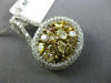 ESTATE 2.92CT MULTI COLOR FANCY DIAMOND 18K WHITE GOLD OVAL HALO PENDANT & CHAIN
