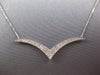 ESTATE .31CT DIAMOND 18KT WHITE GOLD 3D CLASSIC BUTTERFLY V SHAPE LOVE NECKLACE