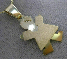 ESTATE 14KT YELLOW GOLD HANDCRAFTED BABY GIRL ENGRAVABLE FLOATING PENDANT #25208