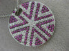 ESTATE LARGE 3.71CT DIAMOND & AAA PINK SAPPHIRE 18KT WHITE GOLD SUNBURST PENDANT