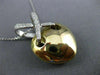 ESTATE LARGE .45CT DIAMOND 14KT WHITE & YELLOW GOLD 3D PUFF HEART PENDANT #21443