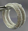 ESTATE LARGE WIDE 6.0CT DIAMOND 14K WHITE GOLD 3D DOUBLE MULTI ROW HOOP EARRINGS