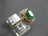 ESTATE 4.32CT DIAMOND & AAA EMERALD 14KT YELLOW GOLD DOUBLE HALO ENGAGEMENT RING