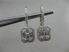 ESTATE LARGE .86CT DIAMOND 18KT WHITE GOLD 3D CLASSIC LEVERBACK HANGING EARRINGS