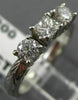 ESTATE .75CT DIAMOND 18KT WHITE GOLD FILIGREE THREE STONE ENGAGEMENT RING #6176