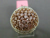 ESTATE LARGE 2.29CT PINK & WHITE DIAMOND 18KT 2 TONE GOLD MULTI SHAPE OVAL RING