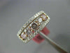ESTATE WIDE 1.25CT DIAMOND 18K 2 TONE GOLD 5 STONE HALO WEDDING ANNIVERSARY RING