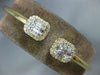 .79CT DIAMOND 18KT YELLOW GOLD ROUND & BAGUETTE CLUSTER FLEXIBLE BANGLE BRACELET