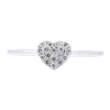 ESTATE .13CT ROUND DIAMOND 18KT WHITE GOLD 3D CLASSIC HEART SHAPE PAVE LOVE RING