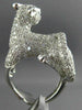 EXTRA LARGE 4.61CT DIAMOND & AAA TSAVORITE 18KT WHITE GOLD 3D TIGER PANTHER RING