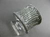 ESTATE WIDE 1.36CT DIAMOND 14KT WHITE GOLD MULTI WAVE CONCAVE FILIGREE FUN RING