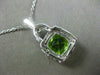 ESTATE 2.15CT DIAMOND & PERIDOT 14K WHITE GOLD SQUARE LOVE KNOT FLOATING PENDANT