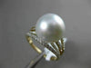 ESTATE .32CT DIAMOND 14KT WHITE & YELLOW GOLD AAA SOUTH SEA PEARL MULTI ROW RING