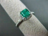 ESTATE 1.31CT AAA EMERALD & DIAMOND 14KT WHITE GOLD HALO ENGAGEMENT RING #22244