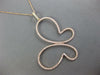 EXTRA LARGE 1.32CT DIAMOND 14KT ROSE GOLD 3D DOUBLE HEART BUTTERFLY LOVE PENDANT
