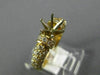 ESTATE .72CT DIAMOND 14KT YELLOW GOLD 3D ROUND PAVE SEMI MOUNT ENGAGEMENT RING