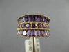 ESTATE LARGE 2.85CT AAA AMETHYST 14KT YELLOW GOLD 3D FILIGREE ANNIVERSARY RING