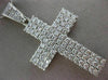ESTATE MASSIVE 15CT ROUND DIAMOND PLATINUM HANDCRAFTED MULTI ROW CROSS PENDANT