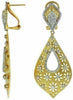 ESTATE LARGE 1.25CT DIAMOND 14KT YELLOW GOLD 3D TEAR DROP OPEN FILIGREE EARRINGS