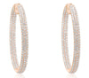 ESTATE 11.3CT DIAMOND 18KT YELLOW GOLD 3D 3 ROW INSIDE OUT HOOP HANGING EARRINGS