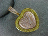 LARGE .80CT WHITE & FANCY YELLOW DIAMOND 18K WHITE & ROSE GOLD 3D HEART PENDANT