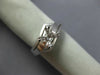 ESTATE 18K WHITE GOLD FOUR PRONG MATTE & SHINY SEMI MOUNT ENGAGEMENT RING #24594
