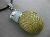 LARGE 3.52CT WHITE & FANCY YELLOW DIAMOND 18K WHITE GOLD 3D BOXING GLOVE PENDANT