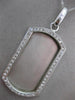 ESTATE EXTRA LARGE 1.22CT DIAMOND 14KT WHITE GOLD ENGRAVABLE TAG PENDANT #17496
