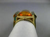 ESTATE MASSIVE 8.99CT DIAMOND & CITRINE & RUBY 14K YELLOW GOLD SQUARE FUN RING