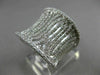ESTATE WIDE 1.36CT DIAMOND 14KT WHITE GOLD MULTI WAVE CONCAVE FILIGREE FUN RING