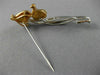 ANTIQUE .60CT DIAMOND 18KT WHITE & ROSE GOLD 3D HEARTS ARROW PIN BROOCH #1383