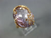 LARGE 8.36CT DIAMOND & AAA PINK AMETHYST 14KT ROSE GOLD 3D PALM TREE FLOWER RING