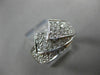 ESTATE WIDE .85CT ROUND DIAMOND 14KT WHITE GOLD 3D PAVE MULTI ROW FUN LOVE RING