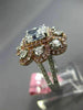 ESTATE EXTRA LARGE 3.92CT MULTI COLOR DIAMOND 18KT WHITE & ROSE ENGAGEMENT RING