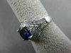ANTIQUE WIDE 2.19CT DIAMOND & AAA SAPPHIRE 14K WHITE GOLD ENGAGEMENT RING #18361