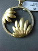 ESTATE LARGE .26CT DIAMOND 14KT YELLOW GOLD SEASHELL CIRCLE OF LIFE PENDANT
